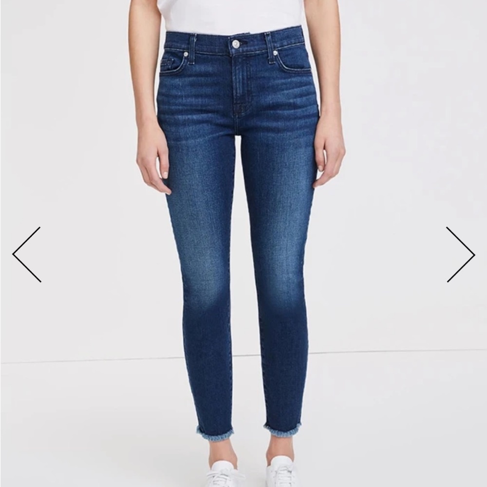 7 For All Mankind Ankle Skinny Jean w/ Frayed Hem